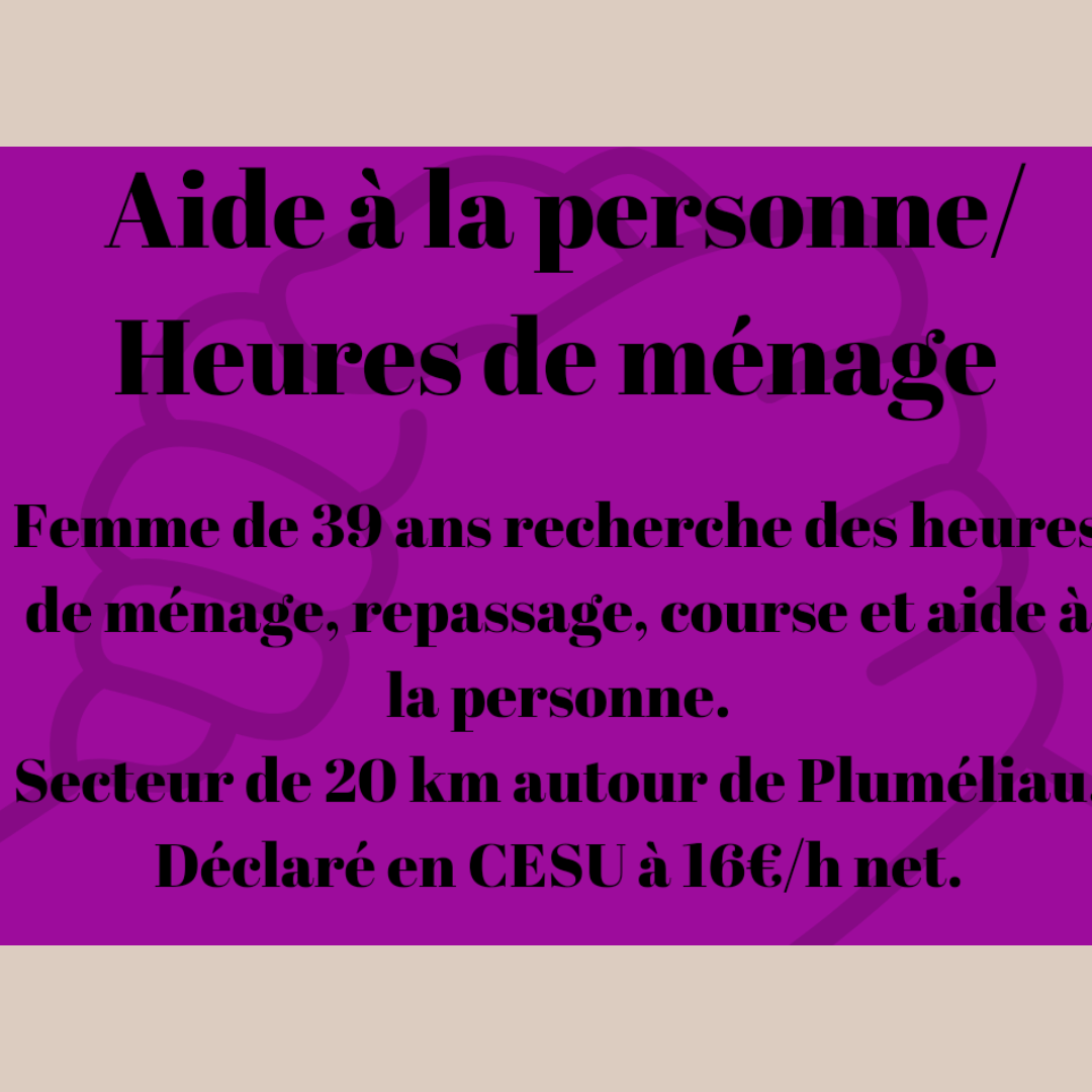 Service aide personne 56 entre particuliers