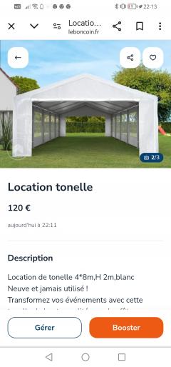 Location tente reception entre particuliers