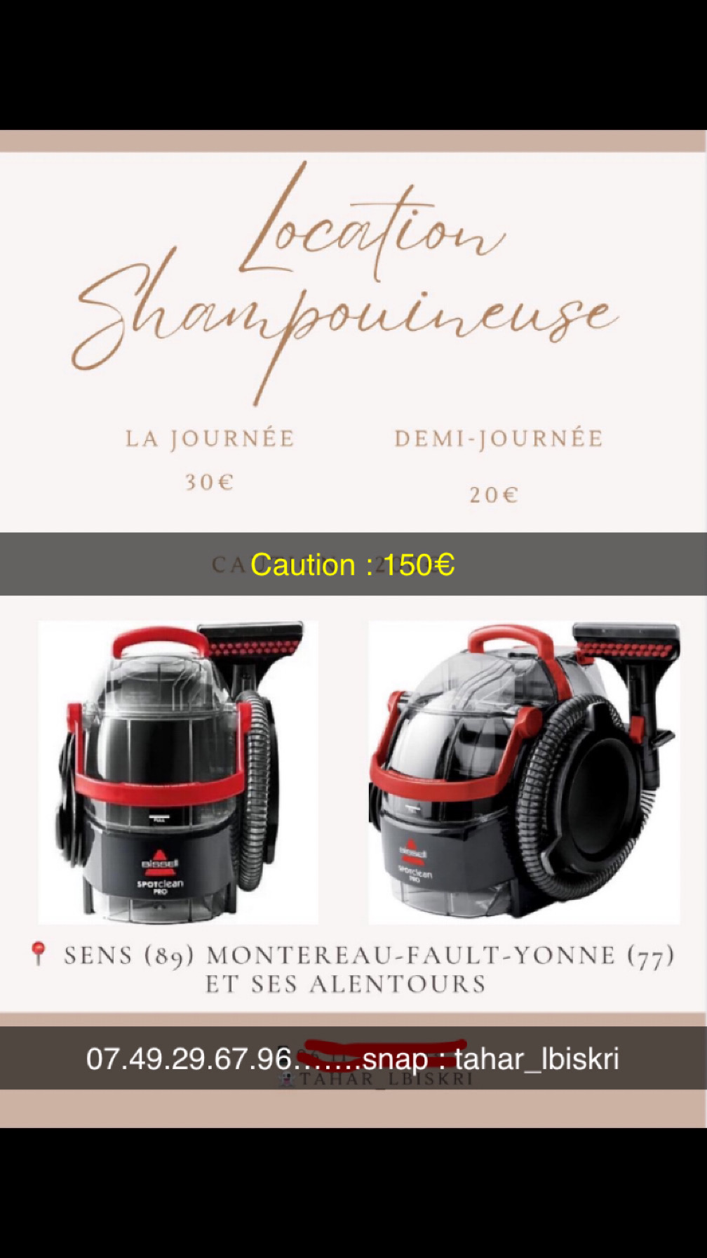 Location shampouineuse 77 entre particuliers